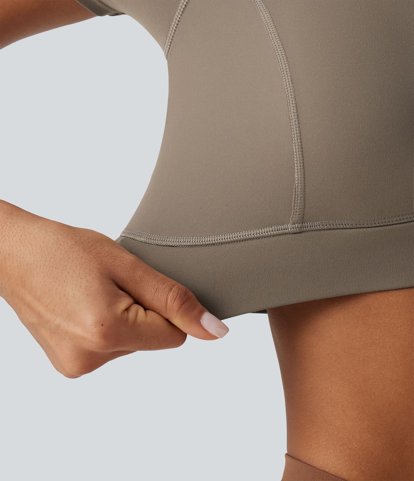 Halara UltraSculpt™ V Neck Built-in Bra Short Sleeve Crossover Hem Cropped Workout Sports Top