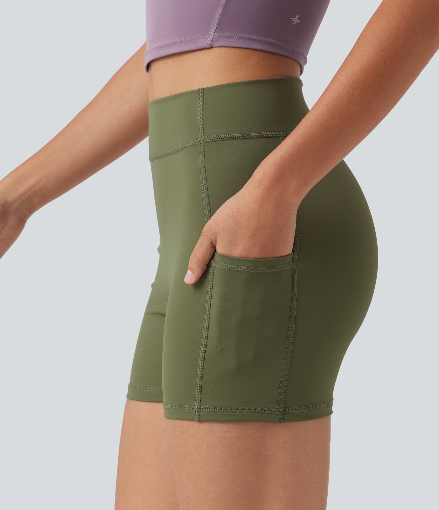 SoftlyZero™ Airy High Waisted Pocket Plain InstantCool Yoga Shorts 3.5"
