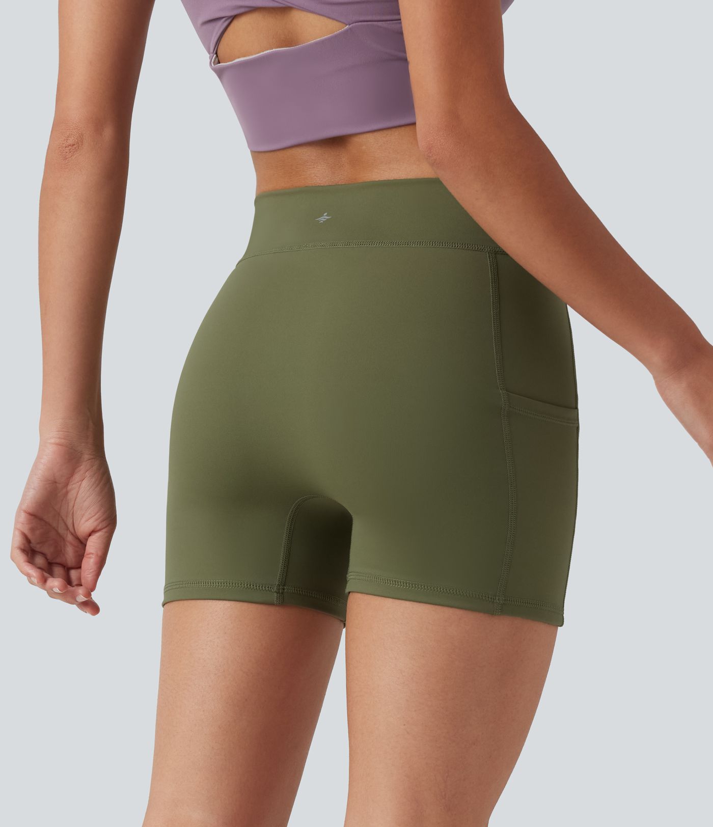 SoftlyZero™ Airy High Waisted Pocket Plain InstantCool Yoga Shorts 3.5"