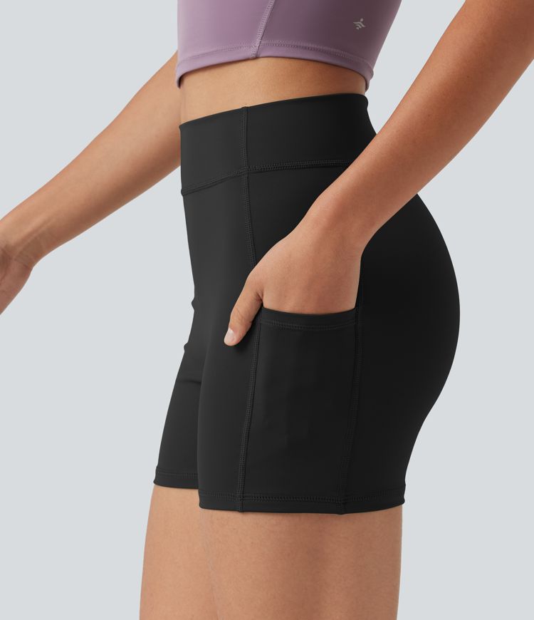 Softlyzero™ Airy  Einfarbige InstantCool-Yoga-Shorts mit hoher Taille und Seitentasche 8,9 cm