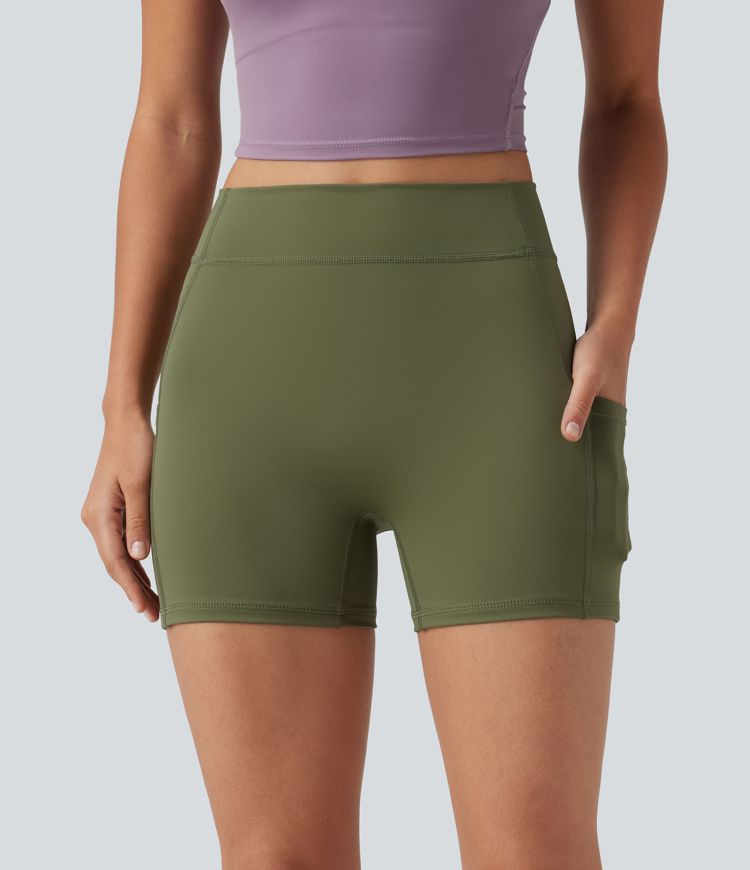 SoftlyZero™ Airy High Waisted Pocket Plain InstantCool Yoga Shorts 3.5"
