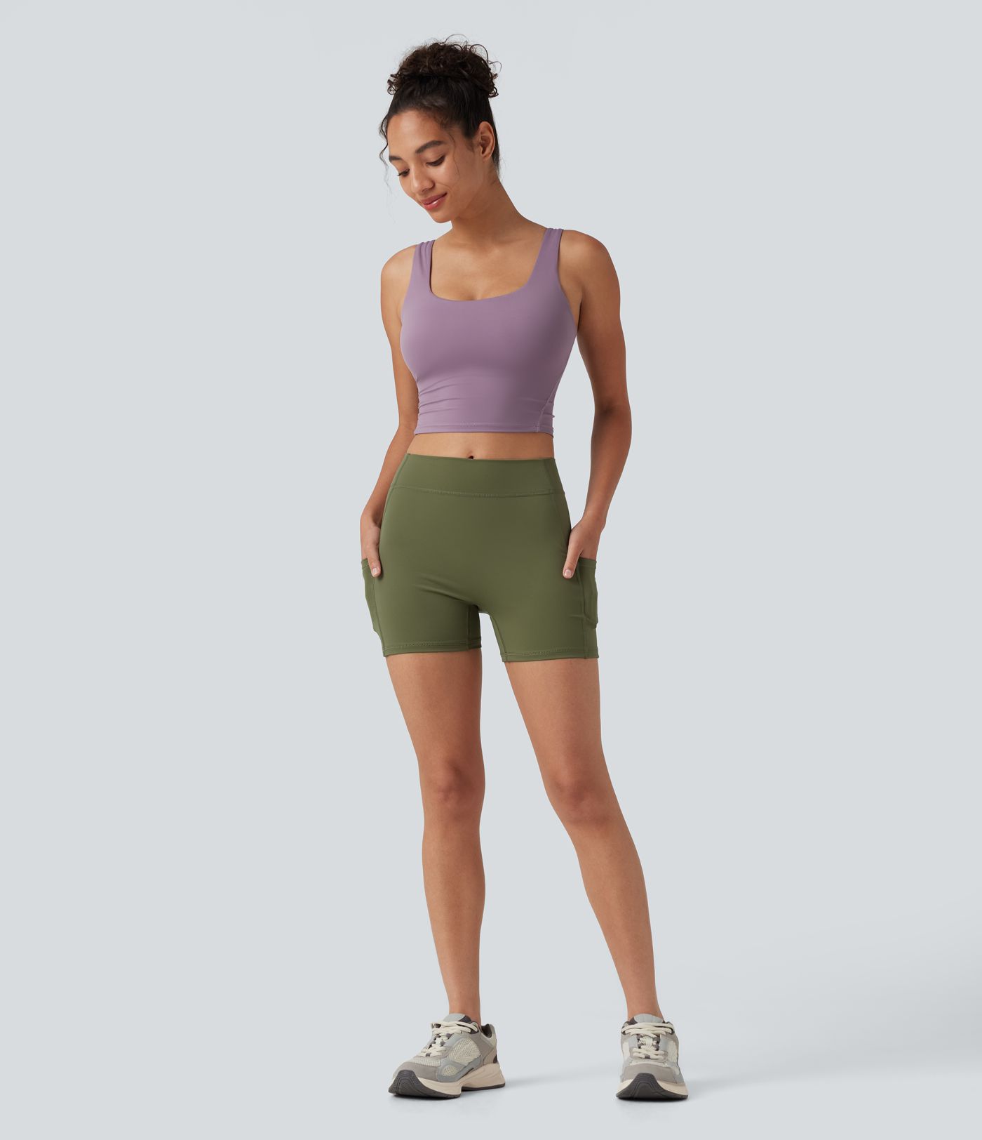 SoftlyZero™ Airy High Waisted Pocket Plain InstantCool Yoga Shorts 3.5"