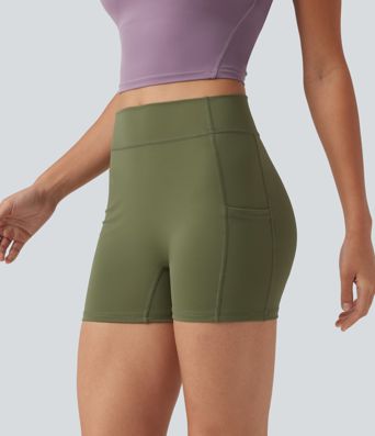 SoftlyZero™ Airy High Waisted Pocket Plain InstantCool Yoga Shorts 3.5"