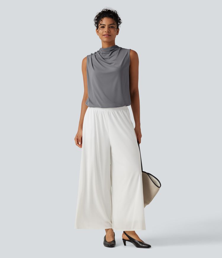 Mock Neck Keyhole Back Sleeveless Cool Touch Work Top-UPF50+ Mock Neck Keyhole Back Sleeveless Cool Touch Work Top-UPF50+