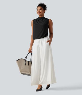 Haut tailleur sans manches à col cheminée et dos à découpe goutte d'eau à effet frais InstantCool, protection solaire UPF50+ Haut tailleur sans manches à col cheminée et dos à découpe goutte d'eau à effet frais InstantCool, protection solaire UPF50+