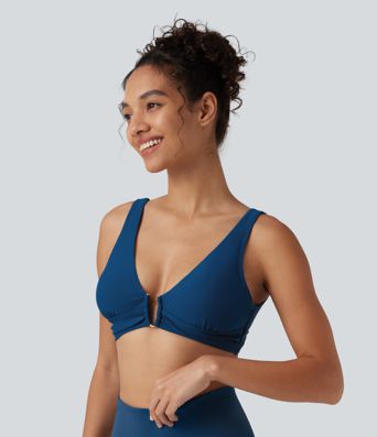 Haut de bikini à décolleté en V profond avec brassière intégrée Haut de bikini à décolleté en V profond avec brassière intégrée