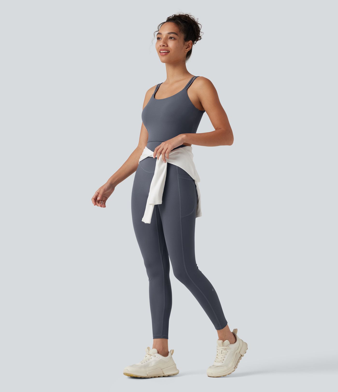 Halara UltraSculpt™ Non-Removable Pad Tummy Control Butt Lifting Ruched Yoga Jumpsuit with Pockets-Easy Peezy Edition Halara UltraSculpt™ Non-Removable Pad Tummy Control Butt Lifting Ruched Yoga Jumpsuit with Pockets-Easy Peezy Edition
