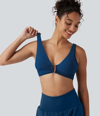 Haut de bikini à décolleté en V profond avec brassière intégrée Haut de bikini à décolleté en V profond avec brassière intégrée