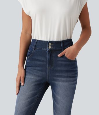 Halara Flex™ Jean skinny taille mi-haute, décontracté, avec poches Halara Flex™ Jean skinny taille mi-haute, décontracté, avec poches