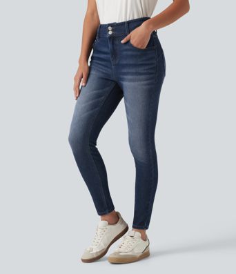Halara Flex™ Jean skinny taille mi-haute, décontracté, avec poches Halara Flex™ Jean skinny taille mi-haute, décontracté, avec poches