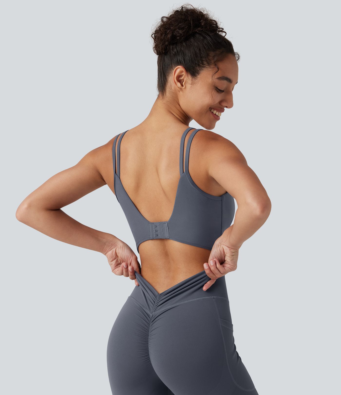 Halara UltraSculpt™ Non-Removable Pad Tummy Control Butt Lifting Ruched Yoga Jumpsuit with Pockets-Easy Peezy Edition Halara UltraSculpt™ Non-Removable Pad Tummy Control Butt Lifting Ruched Yoga Jumpsuit with Pockets-Easy Peezy Edition