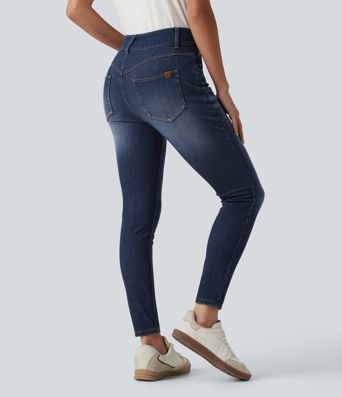Halara Flex™ Jean skinny taille mi-haute, décontracté, avec poches Halara Flex™ Jean skinny taille mi-haute, décontracté, avec poches