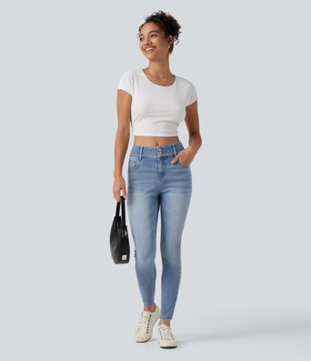 Halara Flex™ - Lässige Jeans mit mittelhohem Bund und mehreren Taschen - skinny fit