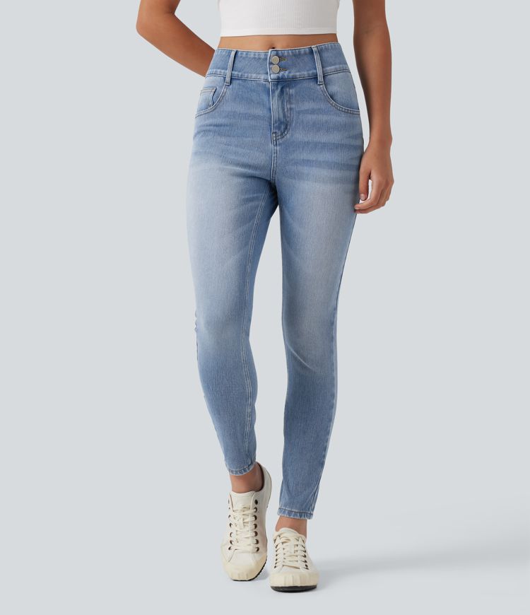 Halara Flex™ - Lässige Jeans mit mittelhohem Bund und mehreren Taschen - skinny fit