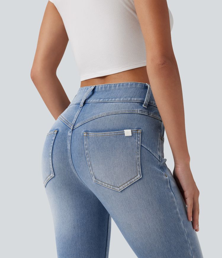 Halara Flex™ - Lässige Jeans mit mittelhohem Bund und mehreren Taschen - skinny fit