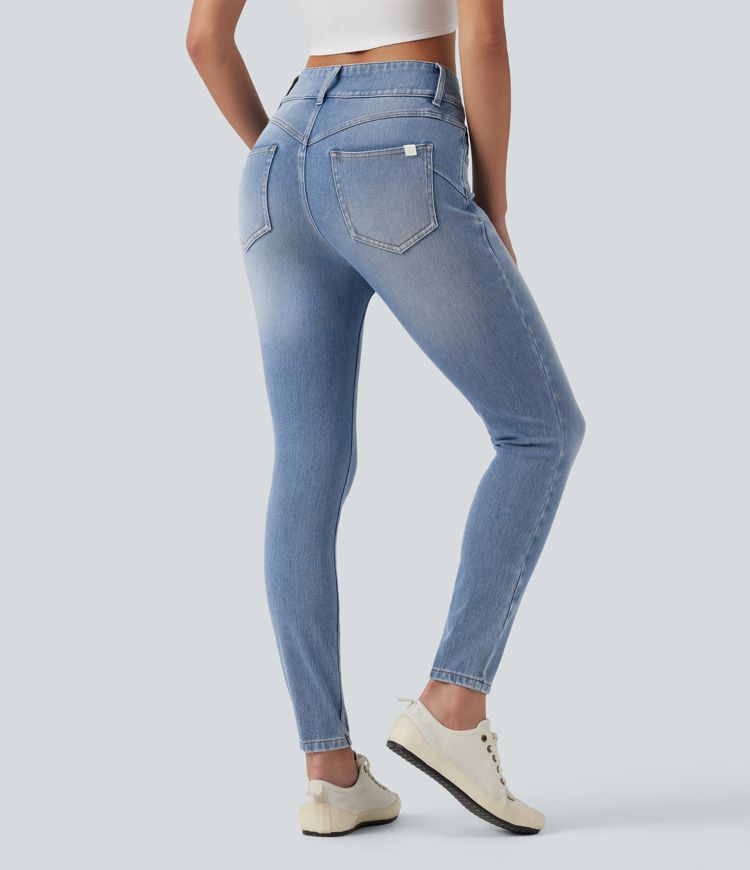 Halara Flex™ - Lässige Jeans mit mittelhohem Bund und mehreren Taschen - skinny fit