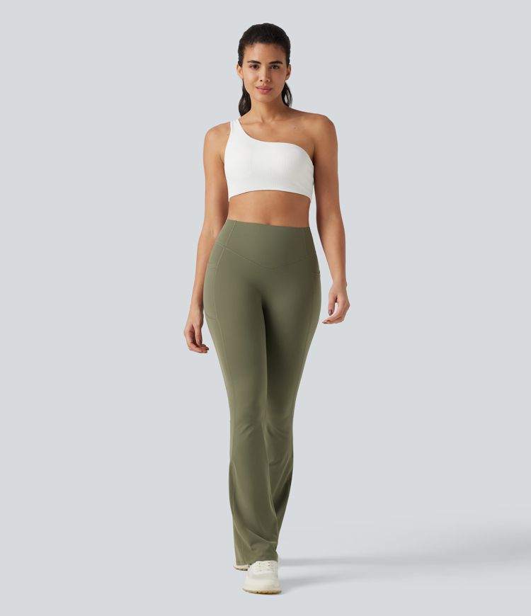 Halara UltraSculpt™ High Waisted Scrunch Butt Lifting Tummy Control Pocket Shaping Yoga Bootcut Leggings