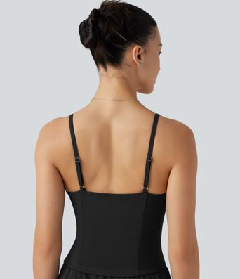 Wrap Split Hem Built-in Bra Casual Slip Baggy Jumpsuit with Pockets-Easy Peezy