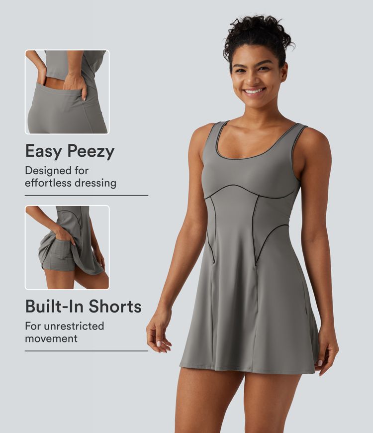 SoftlyZero™ Airy Built-in Bra 2-in-1 Cool Touch Mini Yoga Active Dress with Pockets-Easy Peezy Edition SoftlyZero™ Airy Built-in Bra 2-in-1 Cool Touch Mini Yoga Active Dress with Pockets-Easy Peezy Edition