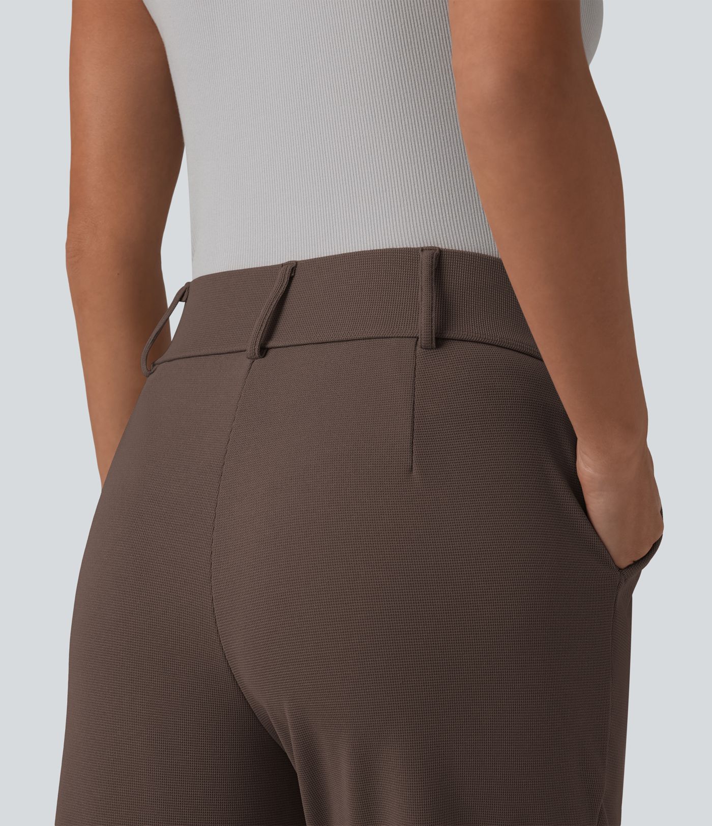 Halara Flex™ Pantalon tailleur fuselé taille haute en tissu gaufré avec poches