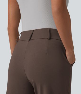 Halara Flex™ Pantalon tailleur fuselé taille haute en tissu gaufré avec poches