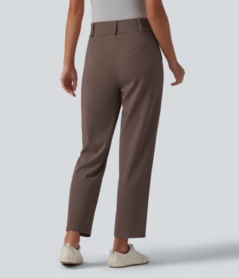 Halara Flex™ Pantalon tailleur fuselé taille haute en tissu gaufré avec poches