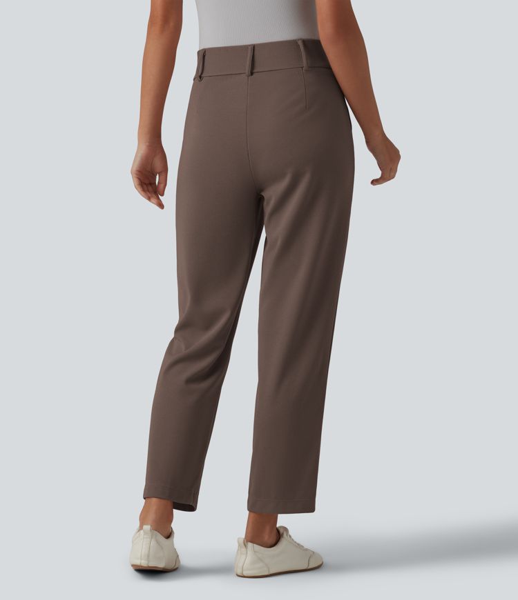 Halara Flex™ Pantalon tailleur fuselé taille haute en tissu gaufré avec poches