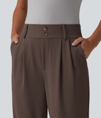 Halara Flex™ Pantalon tailleur fuselé taille haute en tissu gaufré avec poches