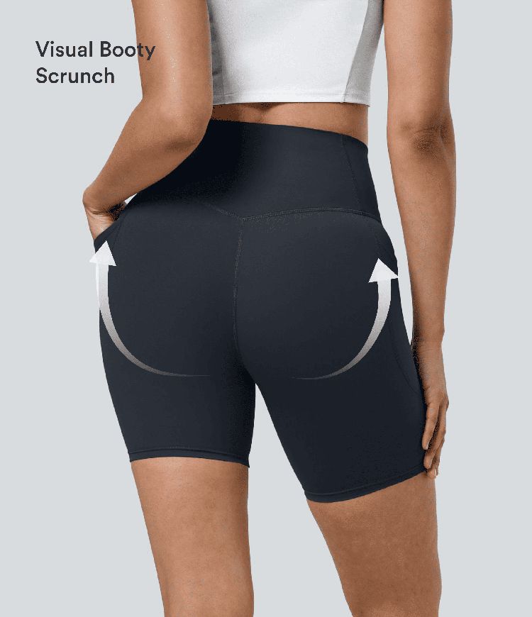 Halara UltraSculpt™ High Waisted Tummy Control Pocket Shaping Training Biker Shorts 7''