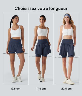 Short de yoga 2-en-1 Softlyzero™ Airy super taille haute toucher frais 12,5 cm avec poches Short de yoga 2-en-1 Softlyzero™ Airy super taille haute toucher frais 12,5 cm avec poches