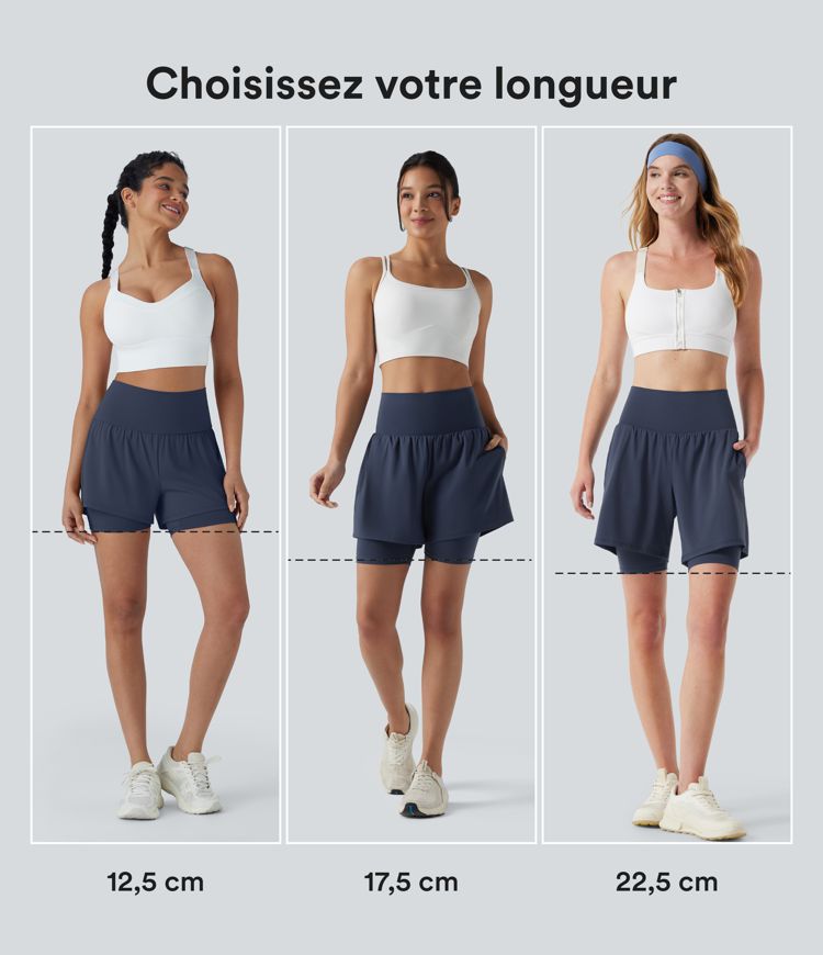 Short de yoga 2-en-1 Softlyzero™ Airy super taille haute toucher frais 12,5 cm avec poches Short de yoga 2-en-1 Softlyzero™ Airy super taille haute toucher frais 12,5 cm avec poches