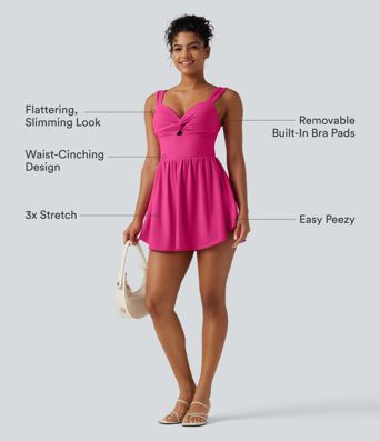 SoftlyZero™ Plush Sweetheart Neck Built-in Bra 2-in-1 Micro Mini Casual Dress with Pocket-Easy Peezy Edition