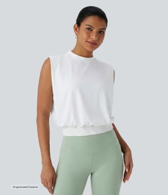 Round Neck Cool Touch Yoga Tank Top-UPF50+