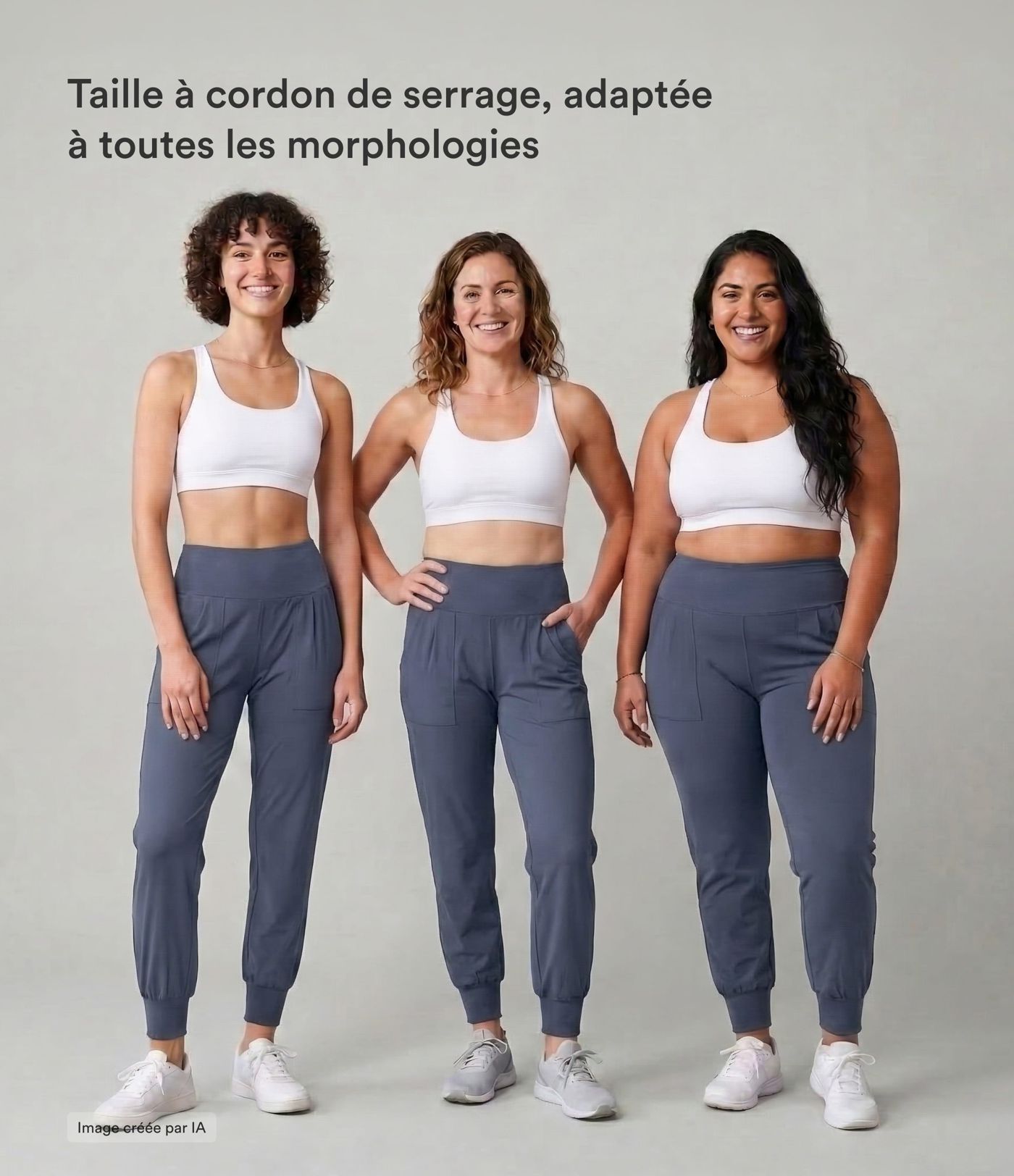 Jogging Casual Uni Taille Haute Poche Latérale Jogging Casual Uni Taille Haute Poche Latérale