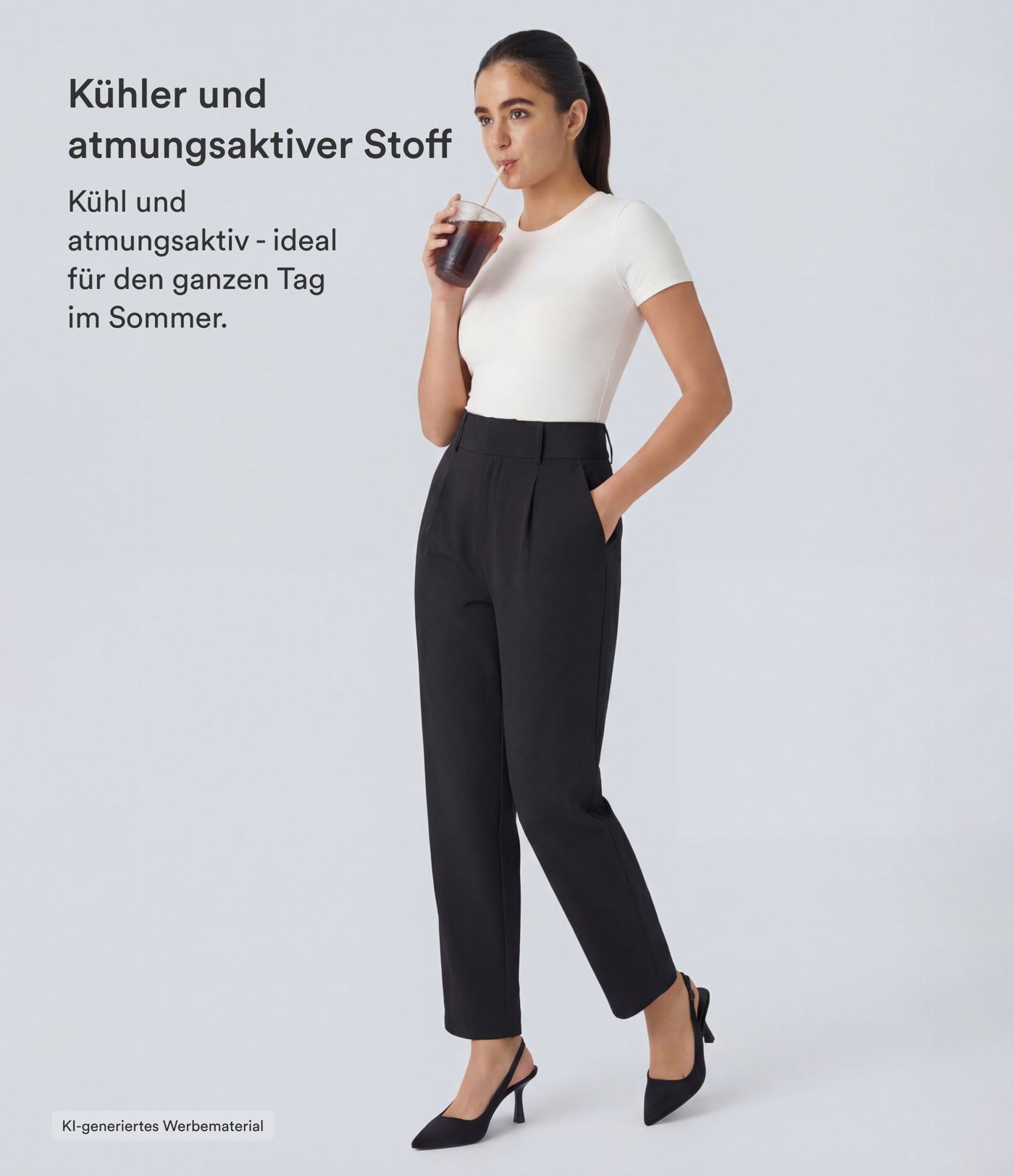 Halara Flex™ - Schmal zulaufende Arbeits-Hose mit hohem Bund und Seitentaschen Halara Flex™ - Schmal zulaufende Arbeits-Hose mit hohem Bund und Seitentaschen