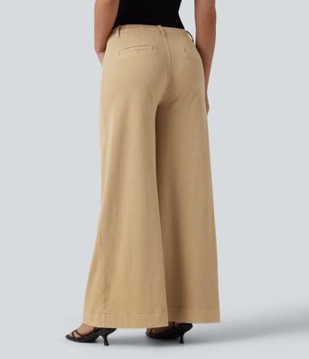 Halara Flex™ High Waisted Colorful Casual Wide Leg Jeans with Pockets