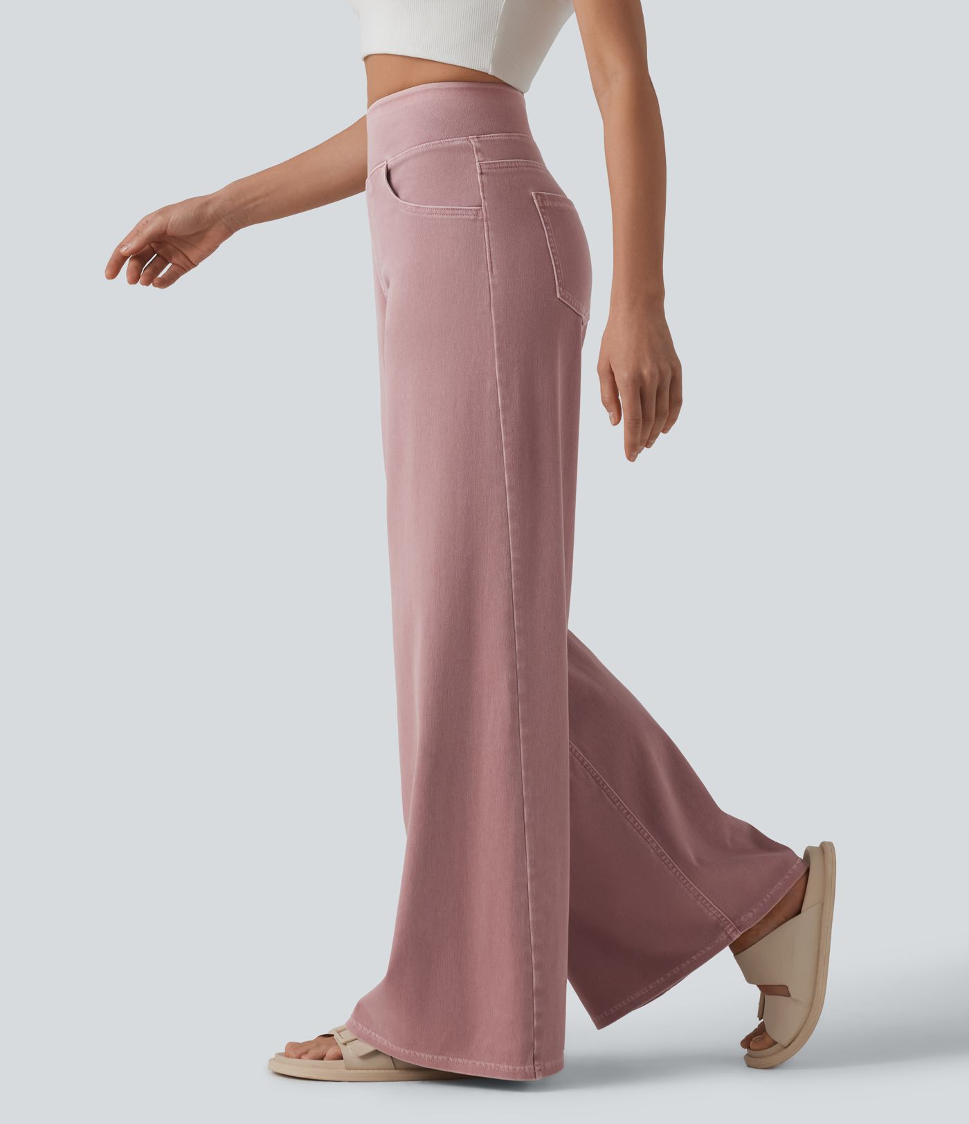 Halara Flex™ High Waisted Wide Leg Colorful Casual Jeans with Pockets