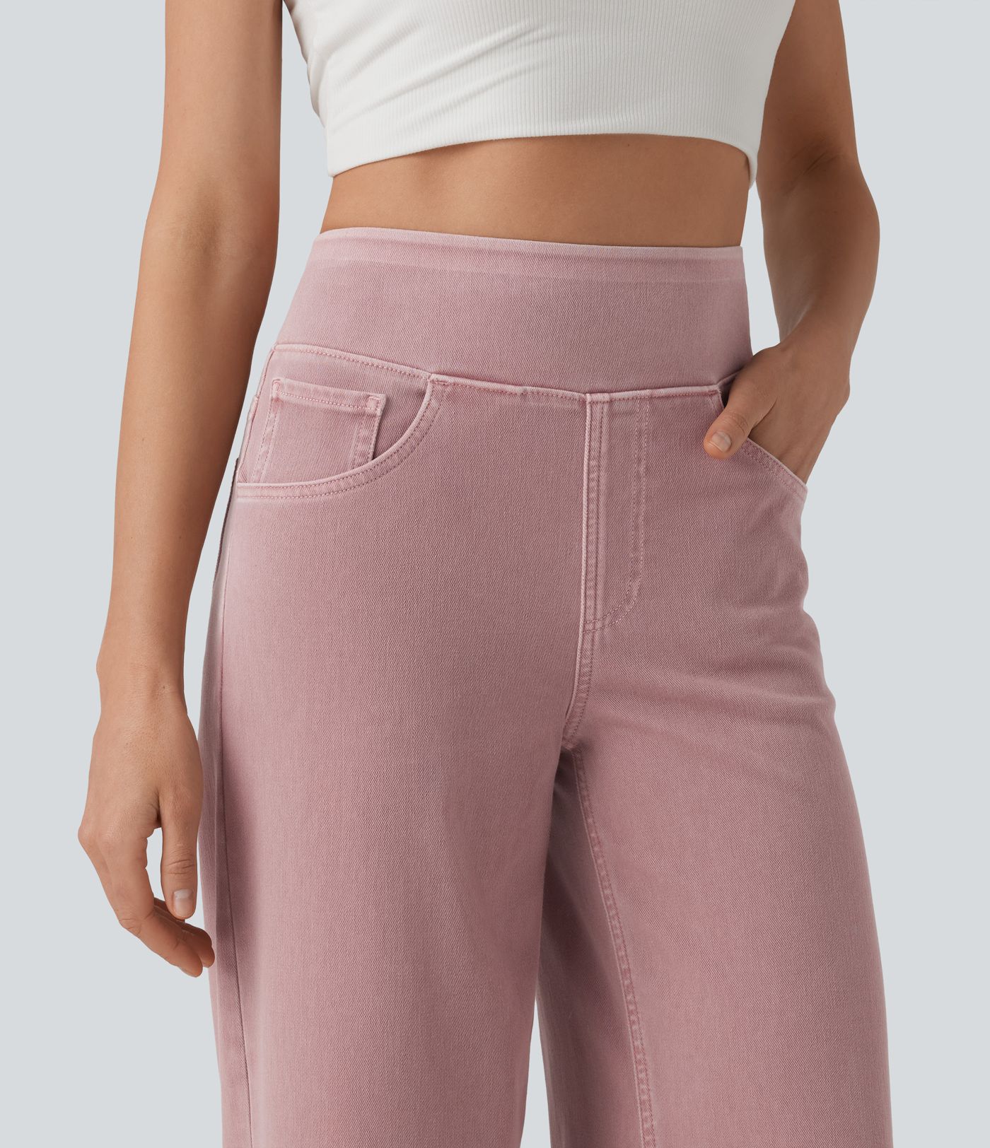 Halara Flex™ High Waisted Wide Leg Colorful Casual Jeans with Pockets