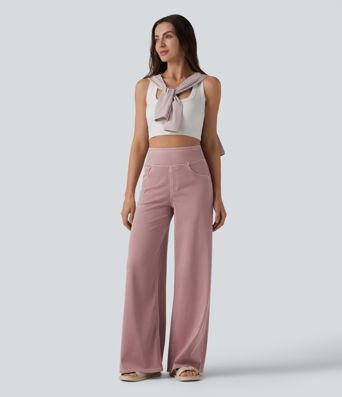 Halara Flex™ High Waisted Wide Leg Colorful Casual Jeans with Pockets
