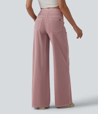 Halara Flex™ High Waisted Wide Leg Colorful Casual Jeans with Pockets