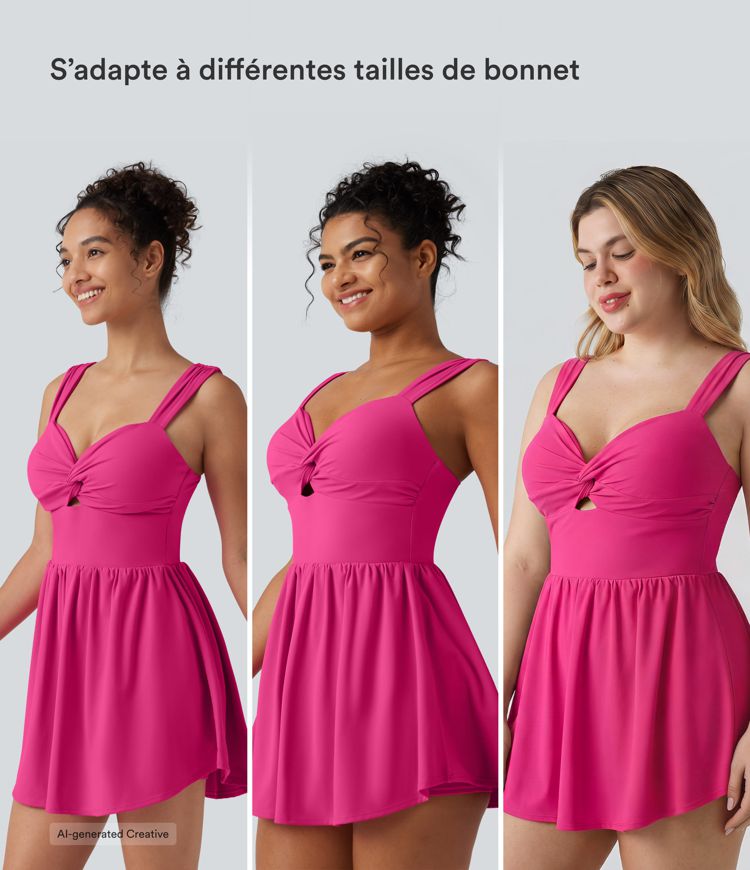 Robe casual micro-mini 2-en-1 avec brassière intégrée et décolleté cœur en SoftlyZero™ Plush avec poche - Édition Easy Peasy Robe casual micro-mini 2-en-1 avec brassière intégrée et décolleté cœur en SoftlyZero™ Plush avec poche - Édition Easy Peasy