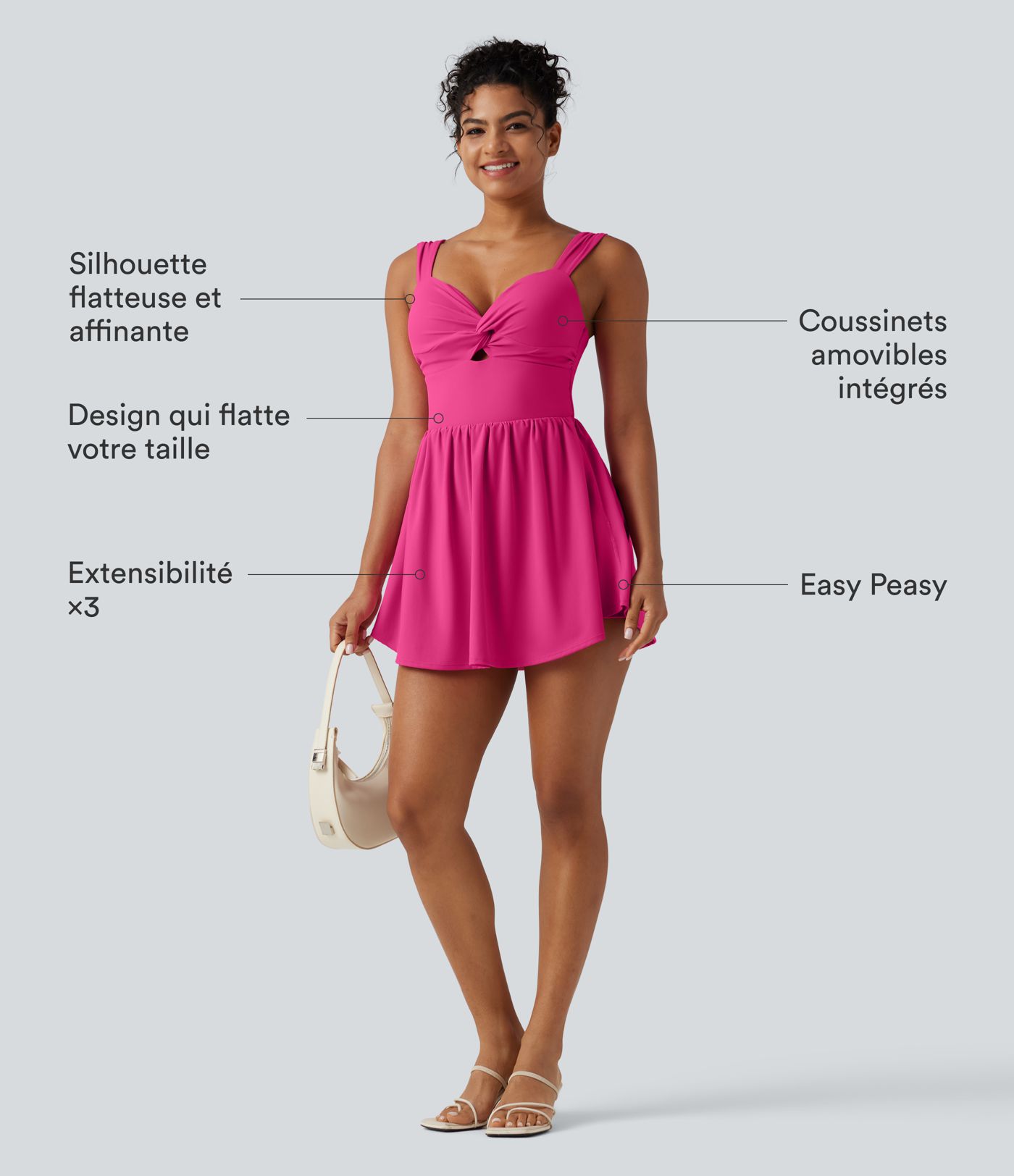 Robe casual micro-mini 2-en-1 avec brassière intégrée et décolleté cœur en SoftlyZero™ Plush avec poche - Édition Easy Peasy Robe casual micro-mini 2-en-1 avec brassière intégrée et décolleté cœur en SoftlyZero™ Plush avec poche - Édition Easy Peasy