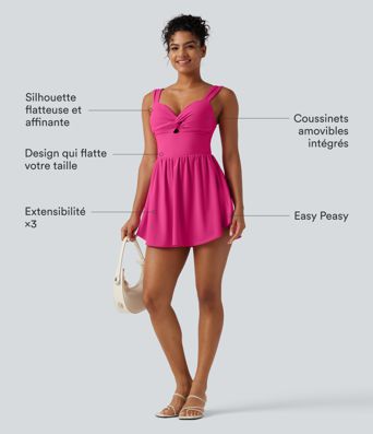 Robe casual micro-mini 2-en-1 avec brassière intégrée et décolleté cœur en SoftlyZero™ Plush avec poche - Édition Easy Peasy Robe casual micro-mini 2-en-1 avec brassière intégrée et décolleté cœur en SoftlyZero™ Plush avec poche - Édition Easy Peasy