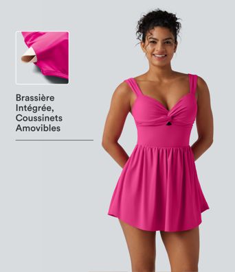 Robe casual micro-mini 2-en-1 avec brassière intégrée et décolleté cœur en SoftlyZero™ Plush avec poche - Édition Easy Peasy Robe casual micro-mini 2-en-1 avec brassière intégrée et décolleté cœur en SoftlyZero™ Plush avec poche - Édition Easy Peasy