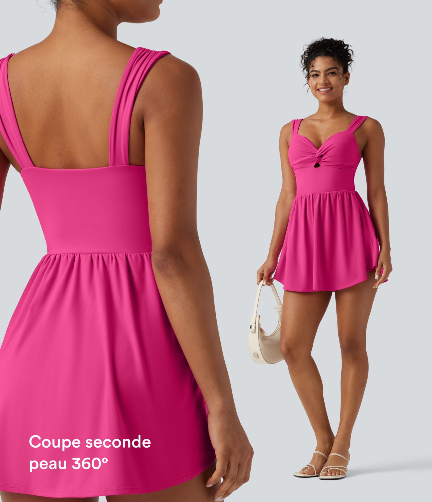 Robe casual micro-mini 2-en-1 avec brassière intégrée et décolleté cœur en SoftlyZero™ Plush avec poche - Édition Easy Peasy Robe casual micro-mini 2-en-1 avec brassière intégrée et décolleté cœur en SoftlyZero™ Plush avec poche - Édition Easy Peasy
