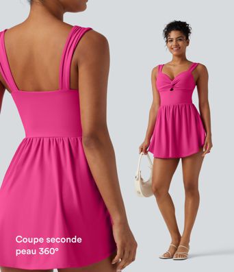 Robe casual micro-mini 2-en-1 avec brassière intégrée et décolleté cœur en SoftlyZero™ Plush avec poche - Édition Easy Peasy Robe casual micro-mini 2-en-1 avec brassière intégrée et décolleté cœur en SoftlyZero™ Plush avec poche - Édition Easy Peasy