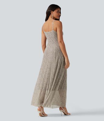 Polka Dot Mesh Maxi Flowy Bridesmaid and Wedding Guest Slip Dress Polka Dot Mesh Maxi Flowy Bridesmaid and Wedding Guest Slip Dress