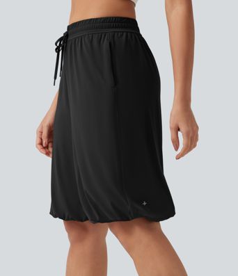 SoftlyZero™Low Rise Drawstring Dance Balloon Shorts with Pockets-UPF50+ SoftlyZero™Low Rise Drawstring Dance Balloon Shorts with Pockets-UPF50+
