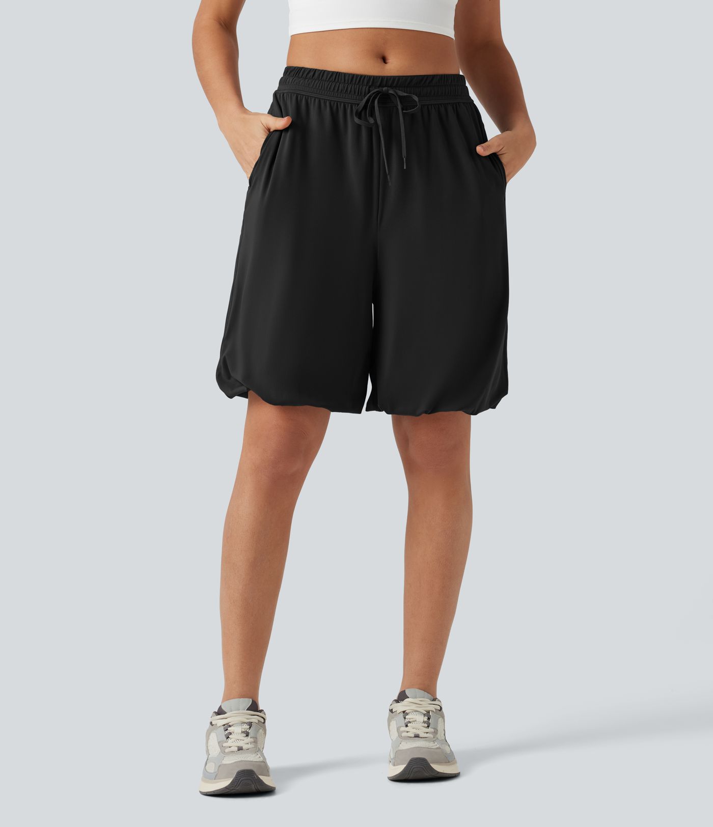 SoftlyZero™Low Rise Drawstring Dance Balloon Shorts with Pockets-UPF50+ SoftlyZero™Low Rise Drawstring Dance Balloon Shorts with Pockets-UPF50+