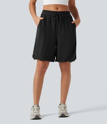 SoftlyZero™Low Rise Drawstring Dance Balloon Shorts with Pockets-UPF50+ SoftlyZero™Low Rise Drawstring Dance Balloon Shorts with Pockets-UPF50+